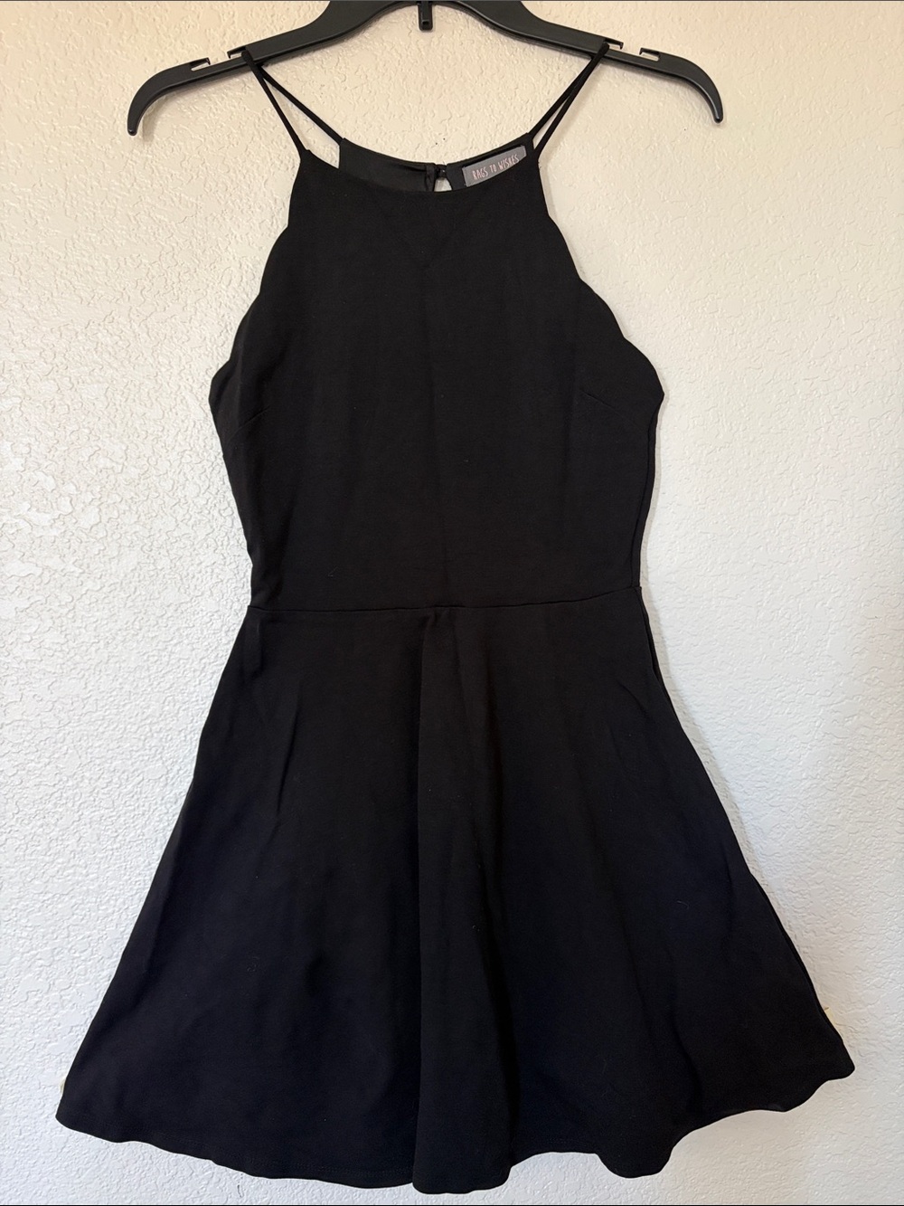 Women's Black Halter Mini Dress